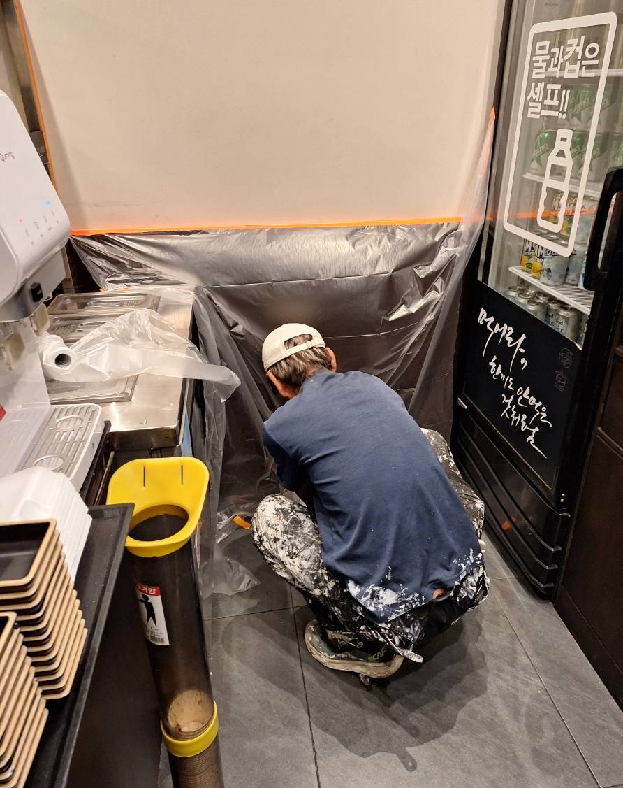 도색전 비닐 설치 작업